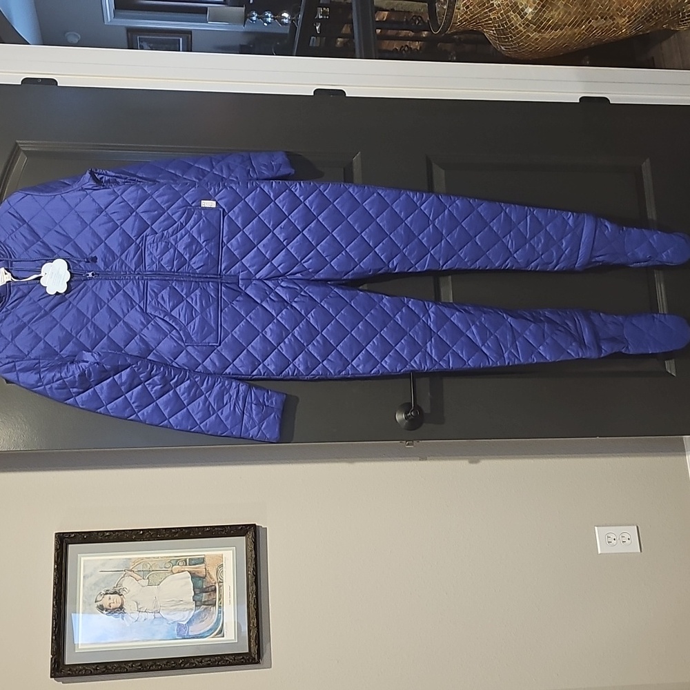 Women’s Quilted Purple Footed One-Piece Pajama - Cozy All-In-One